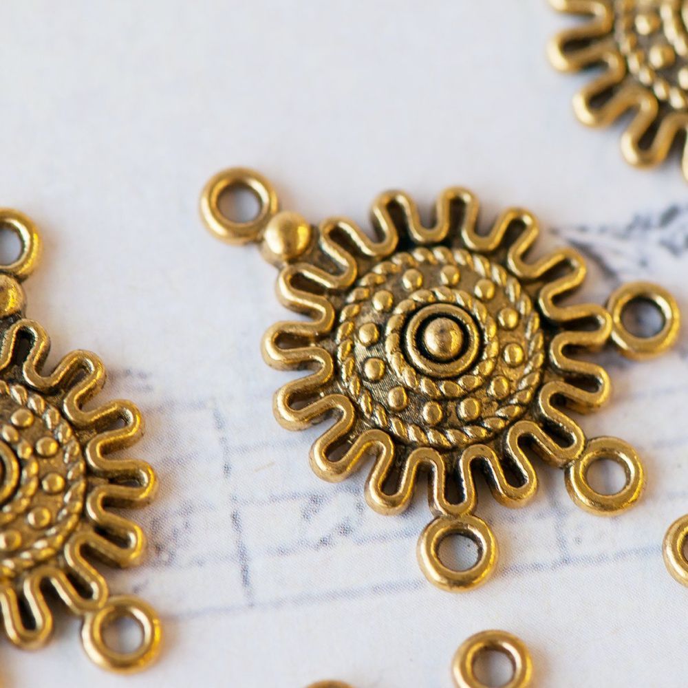 коннектор "клякса", цвет золото, 27х18х3 мм