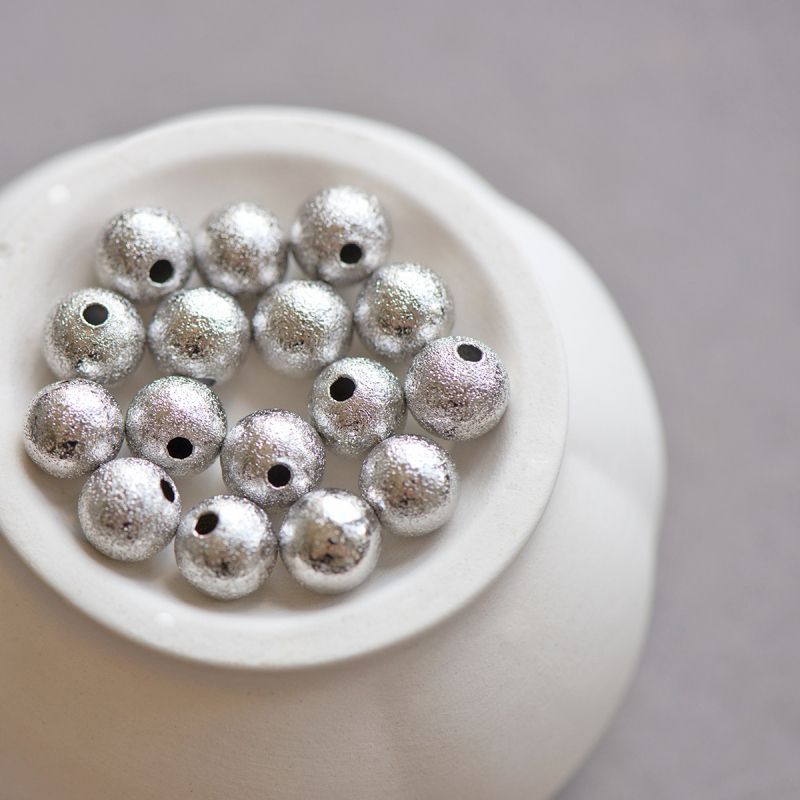 бусина, металл "звездная пыль" 8, цвет платина, 8 мм