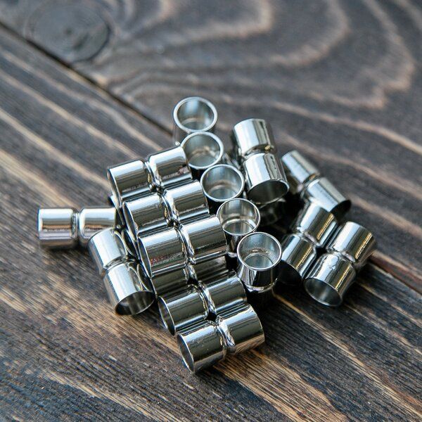 Замочки застежка магнитная для жгута "колонна", цвет платина, 20x11 мм