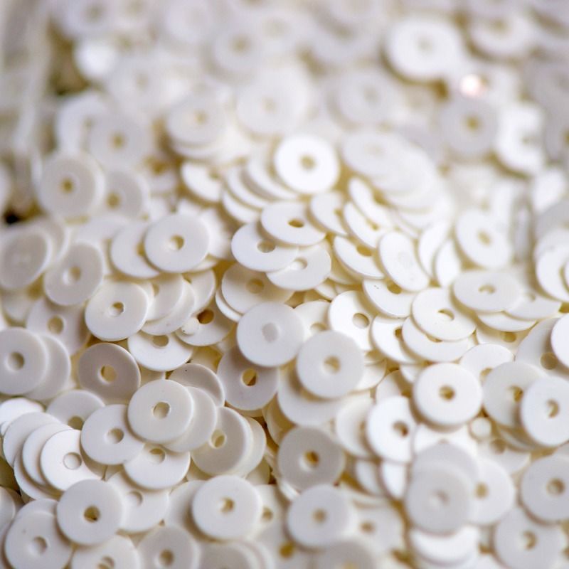 пайетки плоские, айвори, 4 мм