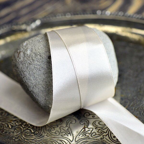 лента, атлас, цвет бежевый, ширина 25 мм ленты