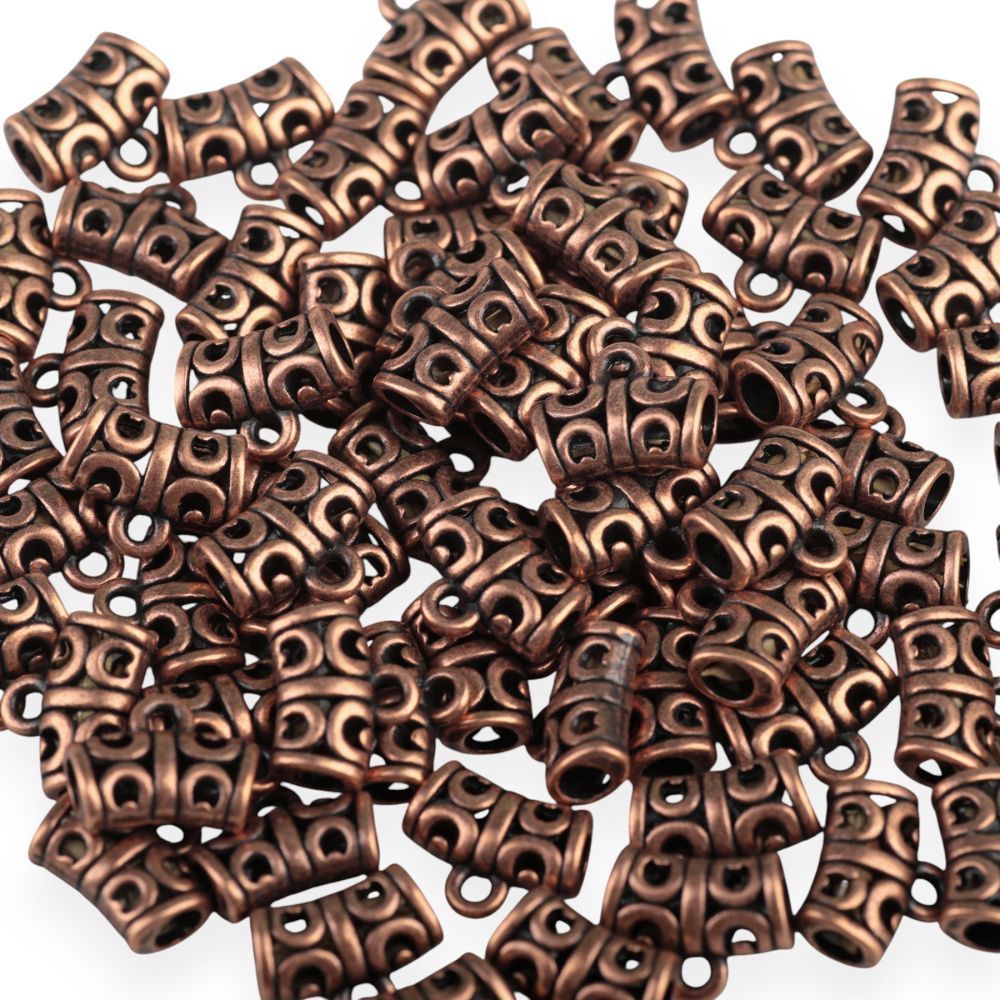 бейл "трубочка", цвет красная медь, 10х12х6 мм