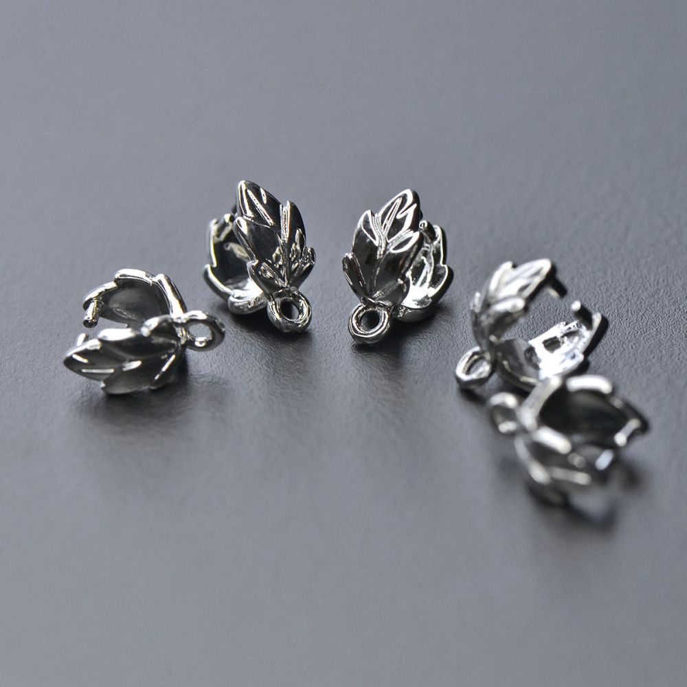 бейл "листок", цвет платина, 9x7x4.5 мм