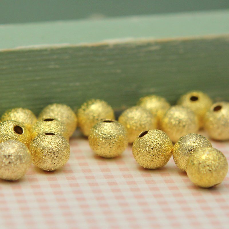 бусина, металл "звездная пыль" 6, цвет золото, 6 мм