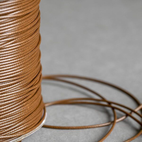 шнур вощеный, цвет коричневый светлый, 1.5 мм