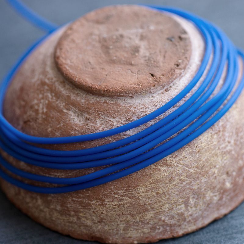 шнур резиновый, с отверстием, цвет синий яркий, 2 мм