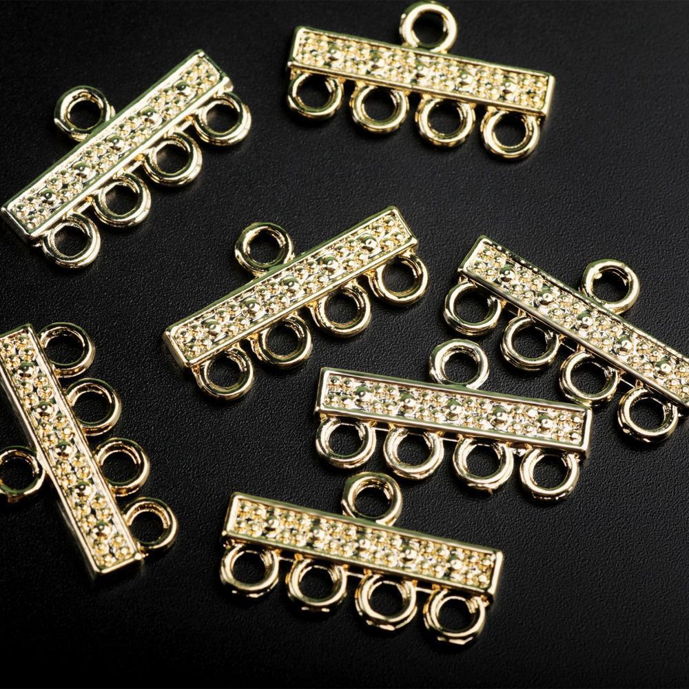 коннектор "планка", позолота, 12x21x2 мм