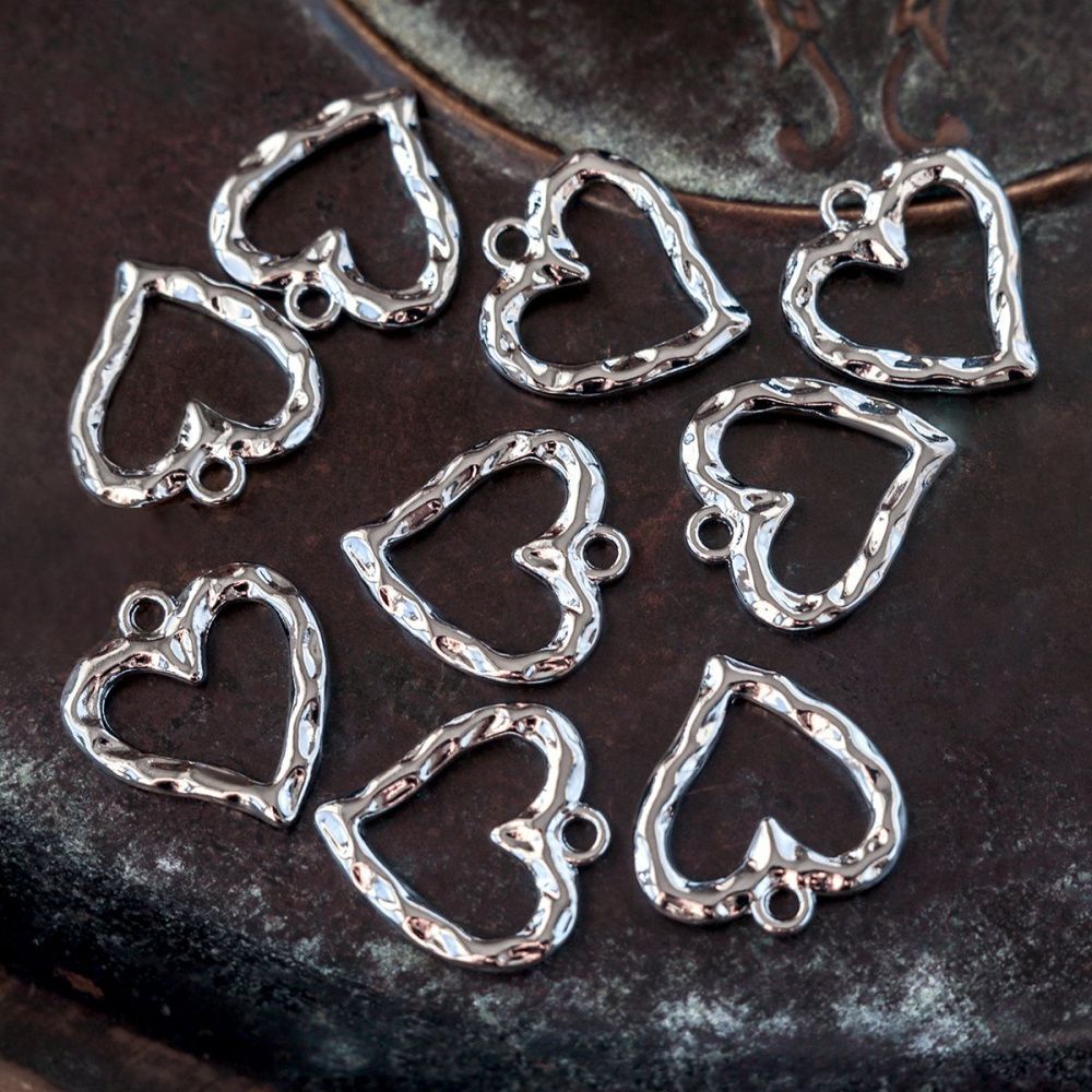 подвеска металл "мягкое сердце", цвет платина, 20x18.5x2 мм