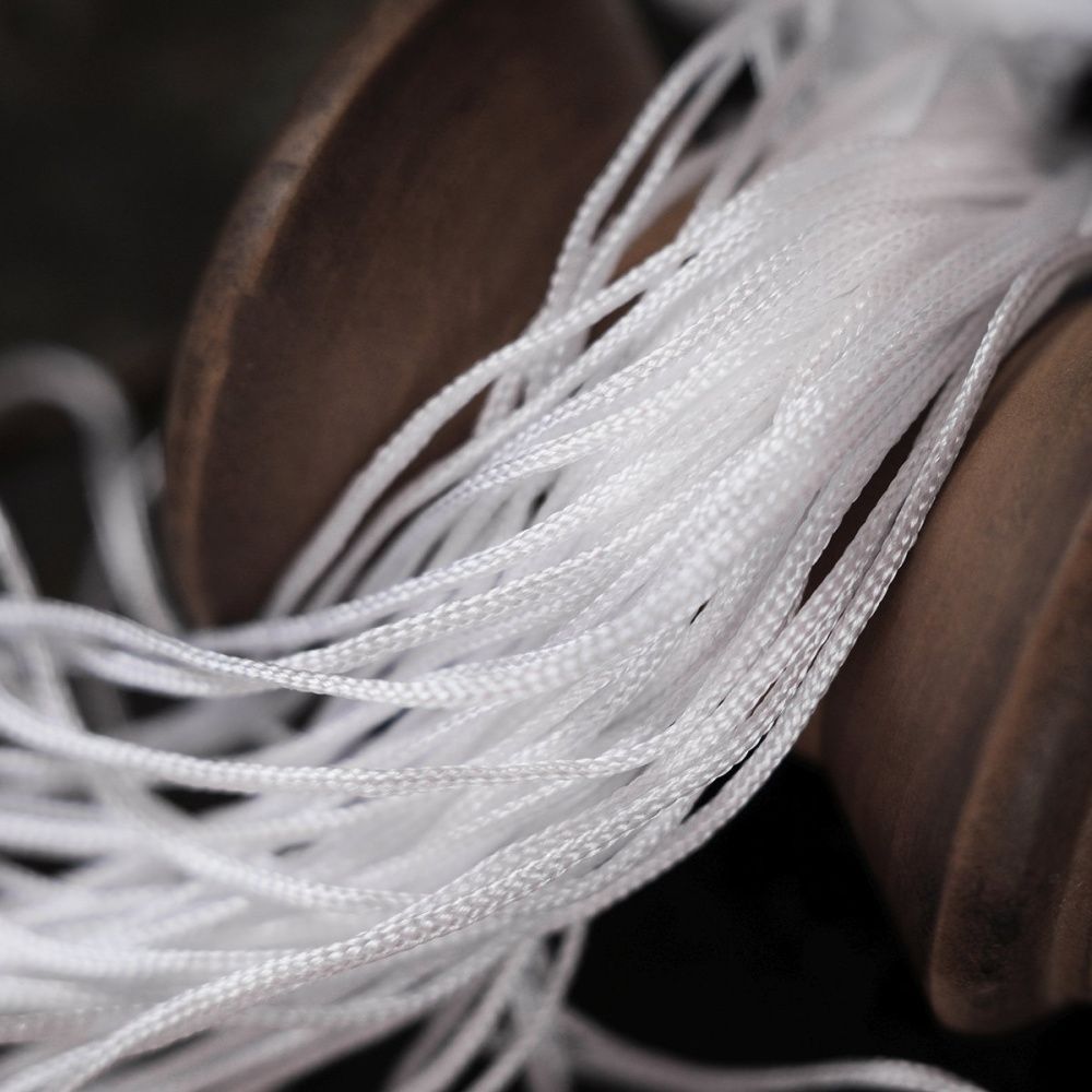 шнур, полиэстер, цвет белый, 1 мм, уп 26 м  