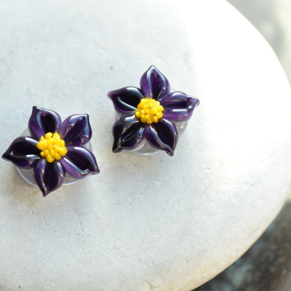 бусина, мурано "фиалка", фиолетовый, 21х21 мм