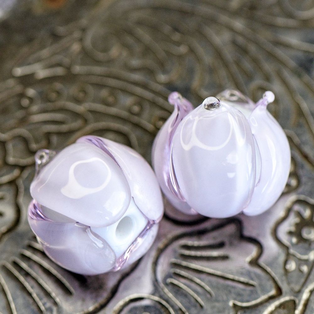 бусина, мурано "бутончик", светло-розовый, 13х12 мм