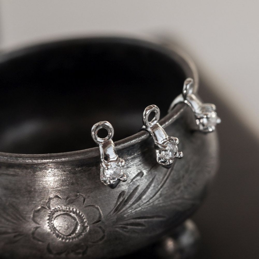 бейл "старлет", покрытие платина/цирконий, 9x3.5x7.5 мм