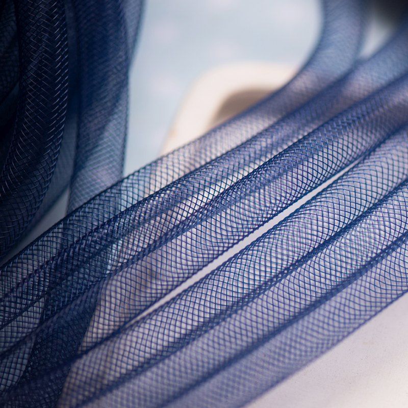 ювелирная сетка, пластик, цвет темно-синий, диаметр 10 мм