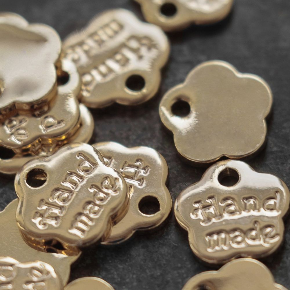 подвеска металл "handmade", позолота, 8x8x1 мм