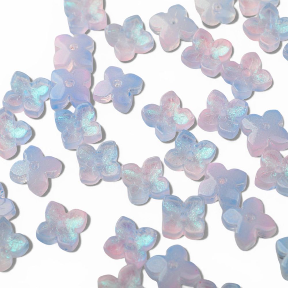 бусина "вероника", стекло, цвет св.голубой, 10x10x3.5 мм