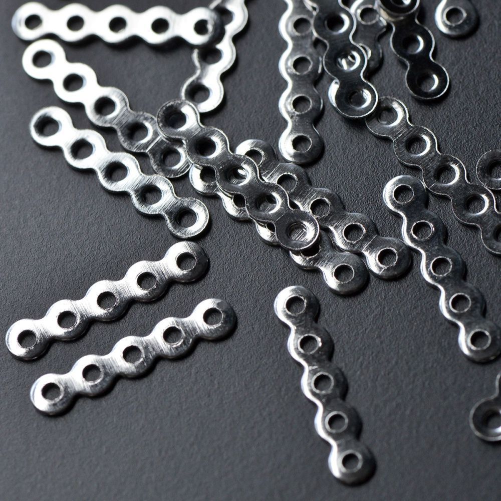 разделитель 5-отв. "лунар", цвет платина, 17x3x0.5 мм