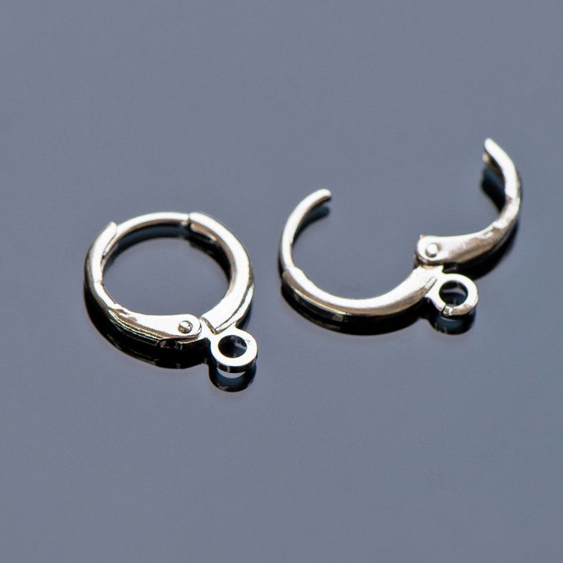 швензы "рондель", покрытие платиной, 14.5x12x1.5 мм 