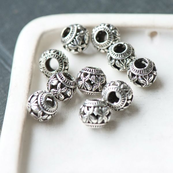 ес бусина металл "батерфляй", цвет античное серебро, 10x9 мм