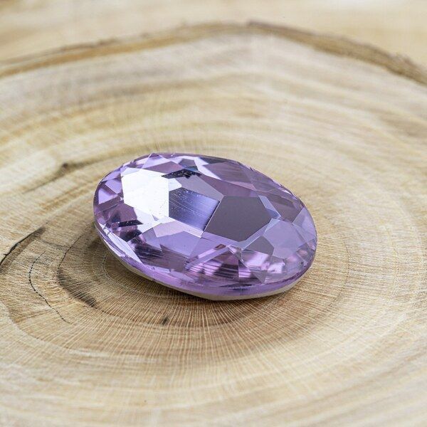кабошон стекло кристалл, овальный, цвет tanzanite, 25х18 мм