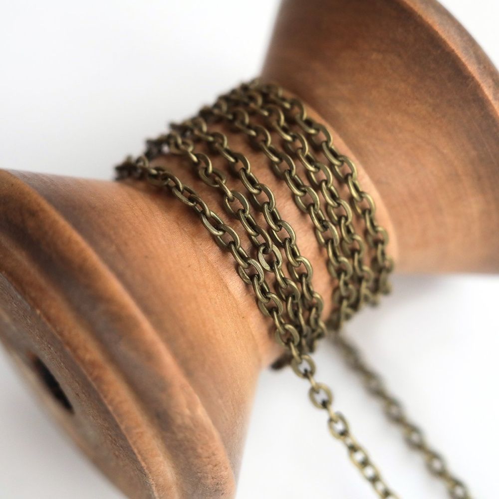 цепочка "овал", цвет античная бронза, звено 3х2х0.5 мм