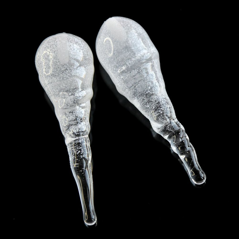 бусина, мурано "сосулька", прозрачный, 28-30х10 мм