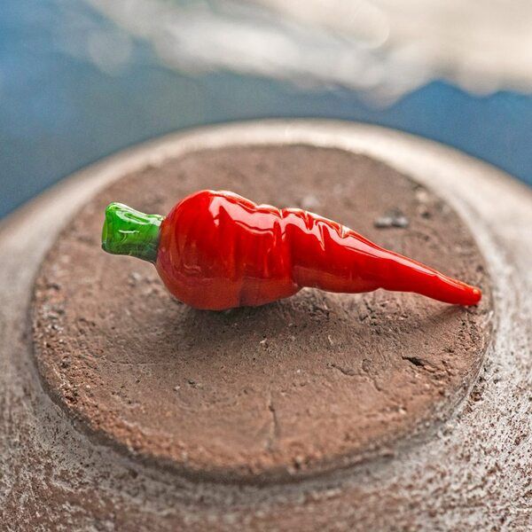 бусина, мурано "морковка", оранжевый, 25х9 мм