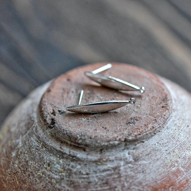 пуссеты "айлин", покрытие платиной, 24x4x1 мм