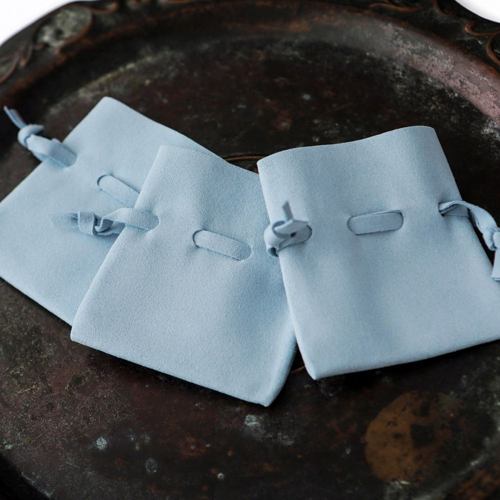 мешочек для украшений, микрофибра, цвет голубой, 8x7 см