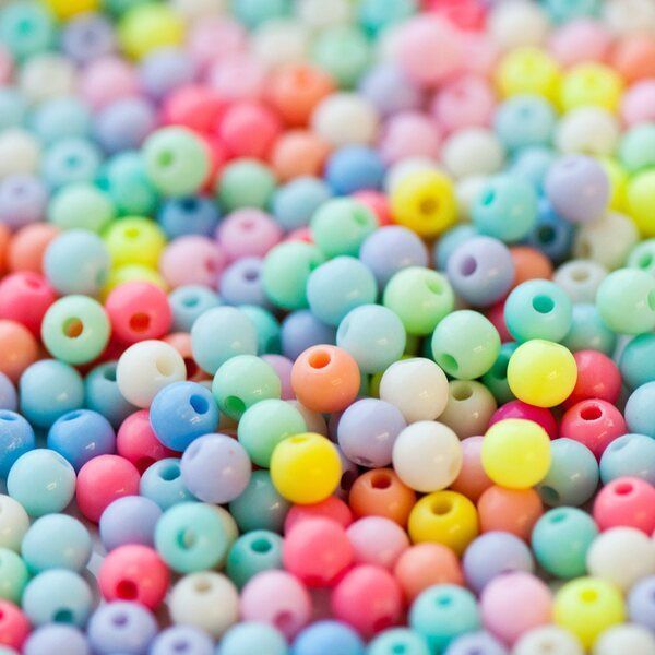 бусина, акрил "пастель", цветовой микс, 6х5 мм