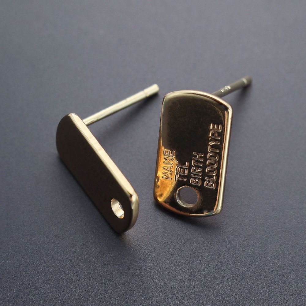 пуссеты "бланк", позолоченные, 12.5x7 мм