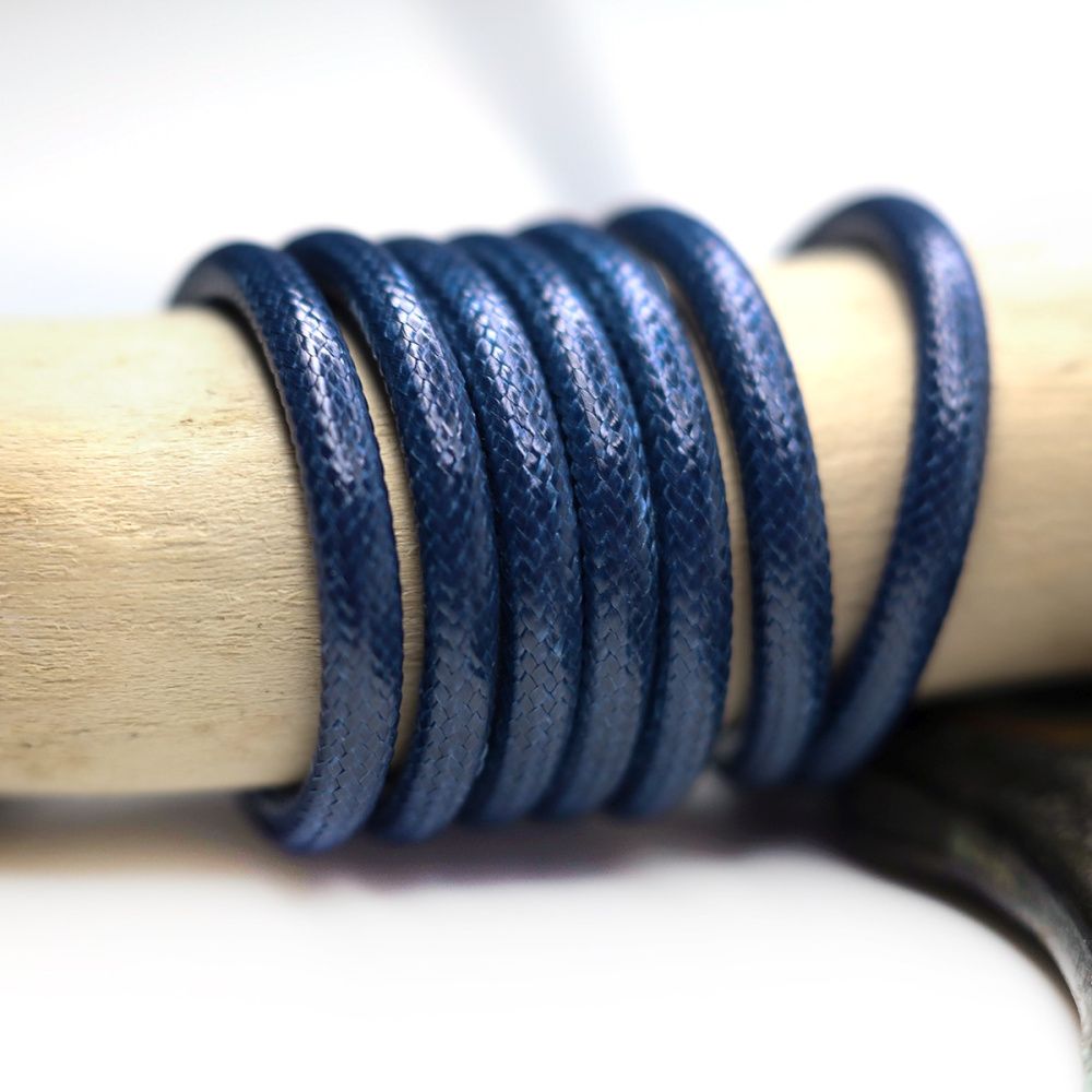 шнур вощеный, цвет темно-синий, 3 мм