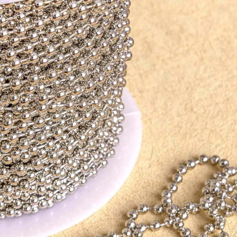 цепочка "шарик", цвет платина, шарик 3.2 мм