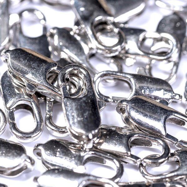 замочек-лобстер прямоугольный, сталь гипоаллергенная, 13x6x3 мм