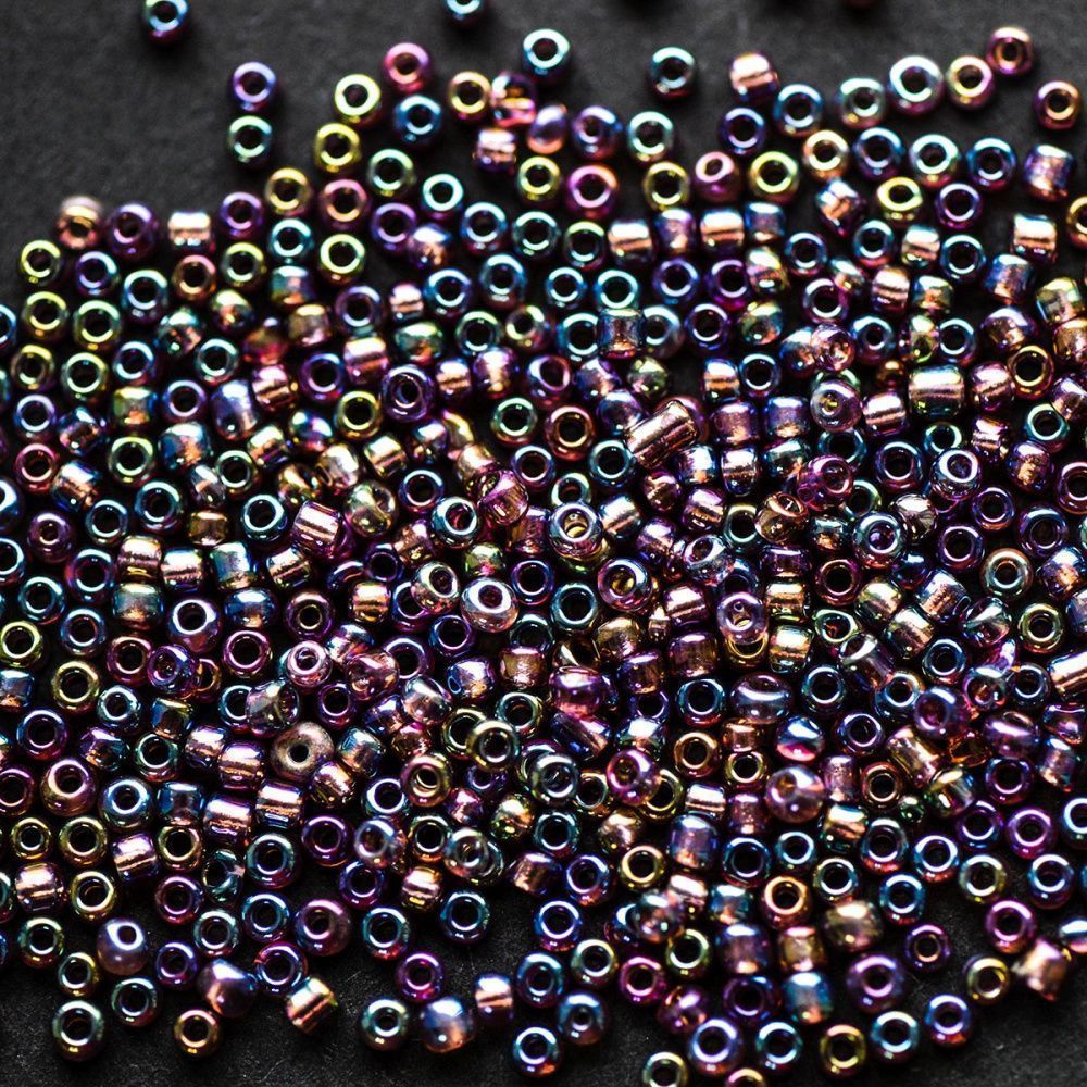 бисер "радуга", цвет сливовый ав, 12/0 (уп 7 г)