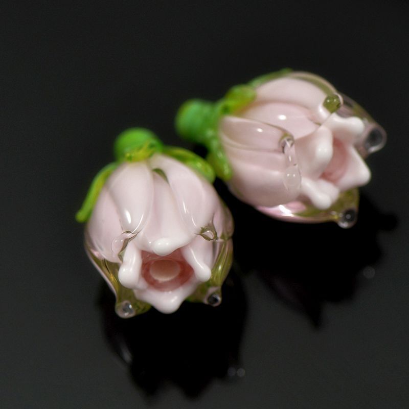 бусина, мурано "колокольчик", фигурная, розовый, 17х14 мм