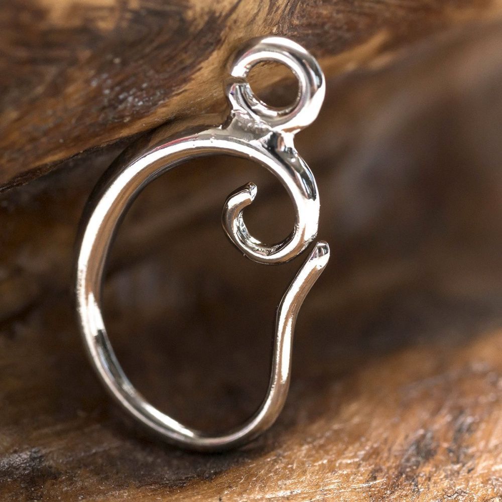 швензы "скролл", цвет платина, 18x12x1.5 мм