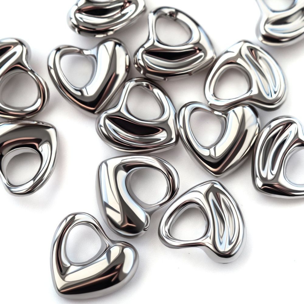 подвеска металл "харт", цвет платина, 16x17x5 мм