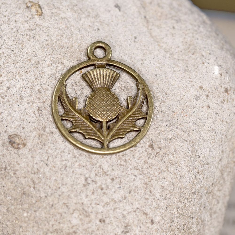 подвеска металлическая "чертополох", античная бронза, 19x16x1 мм