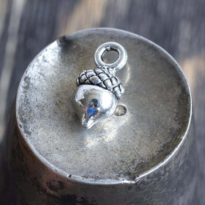 подвеска металлическая "желудь-мини", цвет античное серебро, 14x7x6 мм