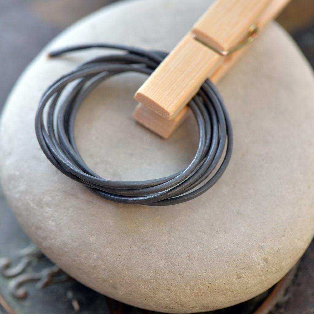 шнур кожаный, цвет серый, диаметр 1.5 мм