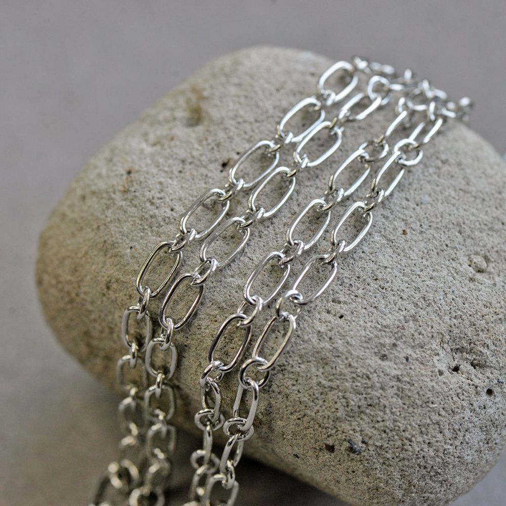 цепочка "венто", цвет платина, 9х5х1 мм