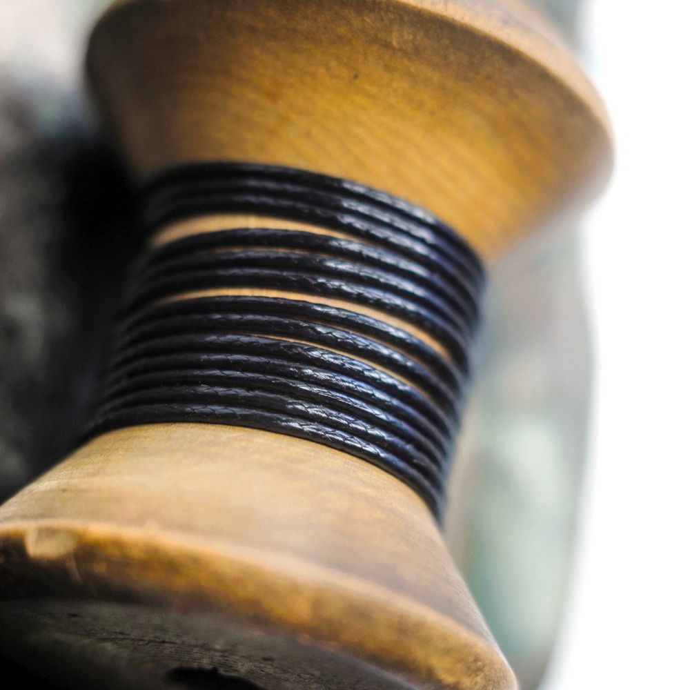 шнур вощеный, цвет черный, 1 мм, боб 18 м