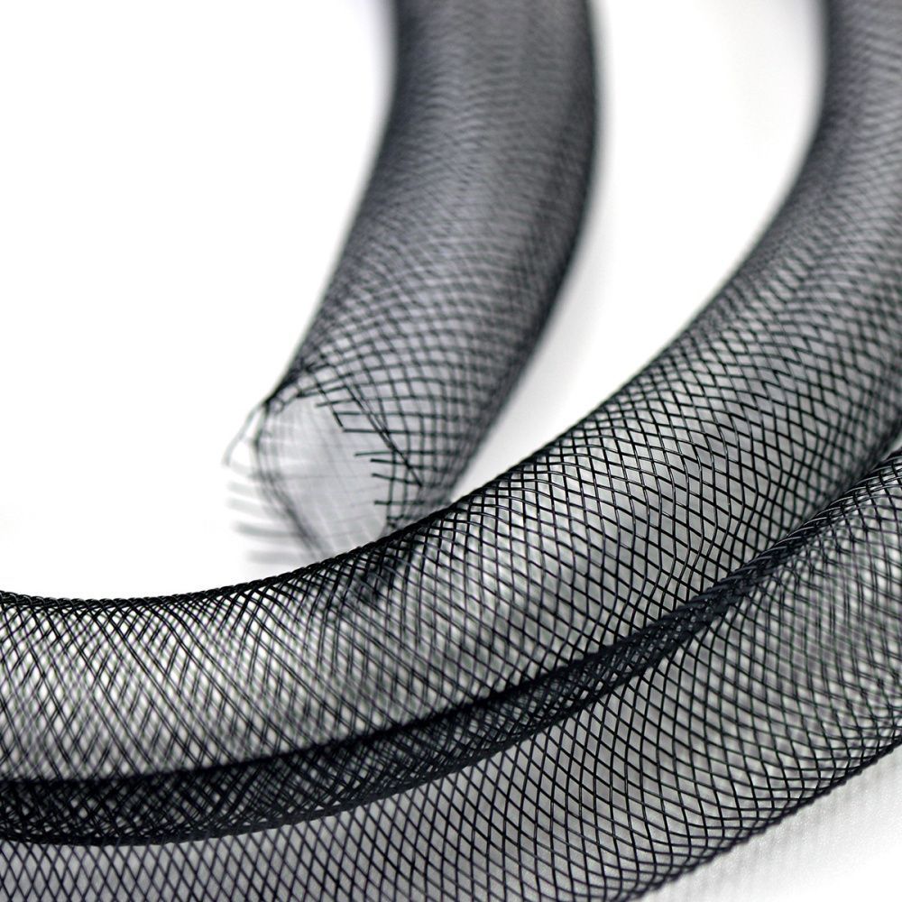 ювелирная сетка, пластик, цвет черный, диаметр 16 мм