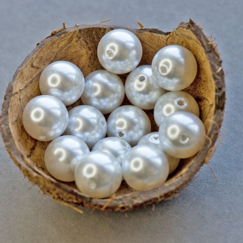 бусина, имитация жемчуга 20, акрил, цвет белый, 20 мм