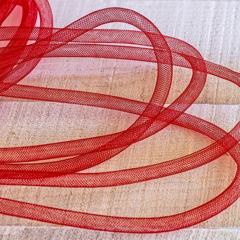 ювелирная сетка, пластик, цвет красный, диаметр 8 мм
