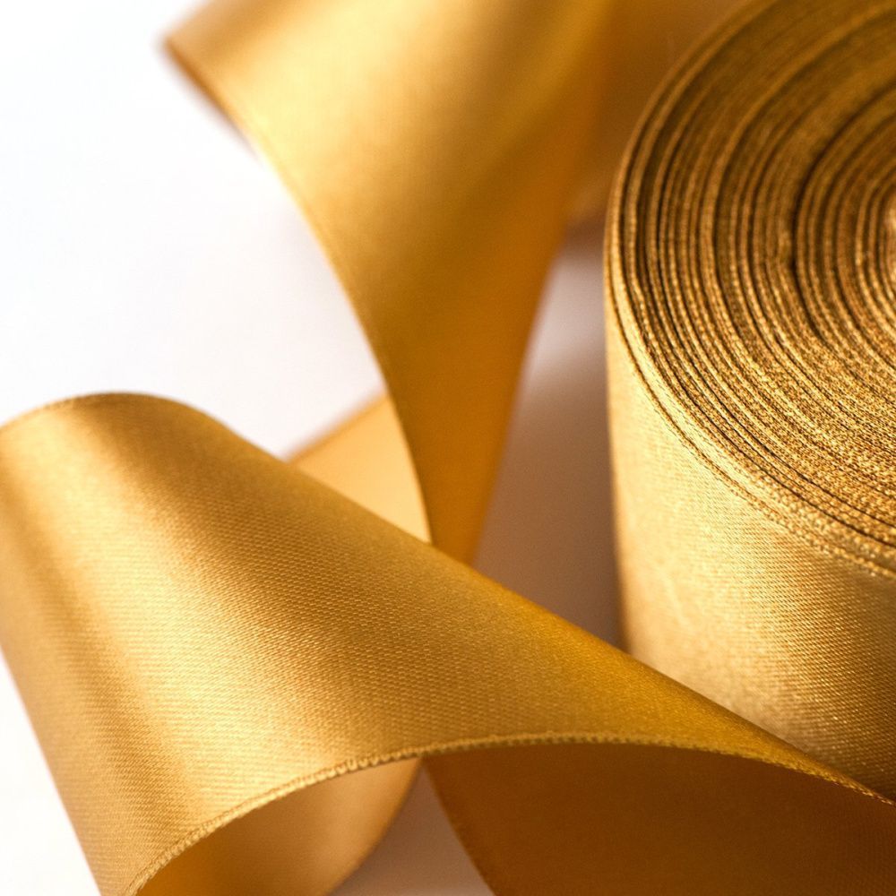 лента, атлас, цвет зеленое золото, ширина 50 мм ленты