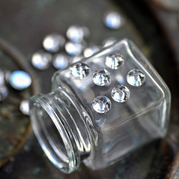 стразы пришивные "грани", акрил, круглые, цвет cristal, 8х3 мм