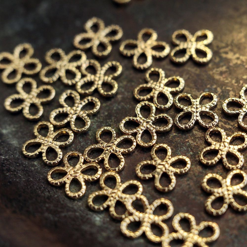 коннектор "контур", позолота, 10x10x1.5 мм