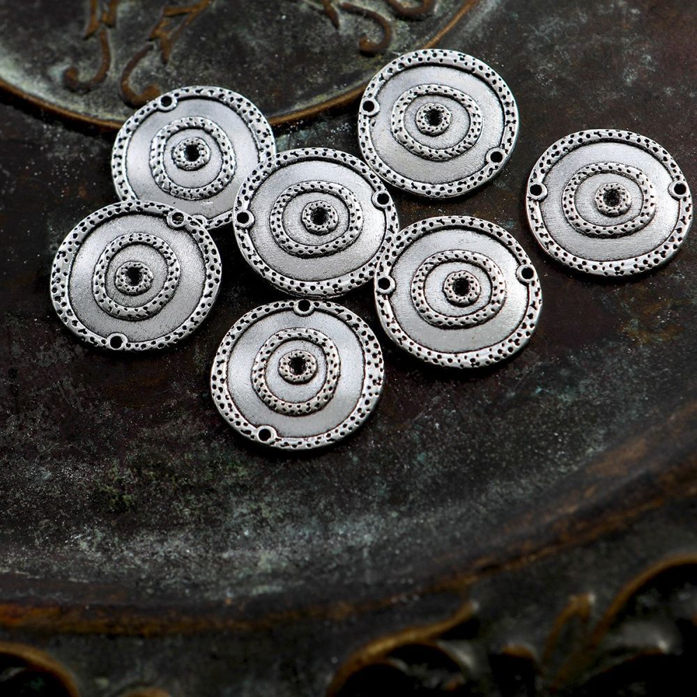 коннектор "антик", цвет античное серебро, 22х2 мм