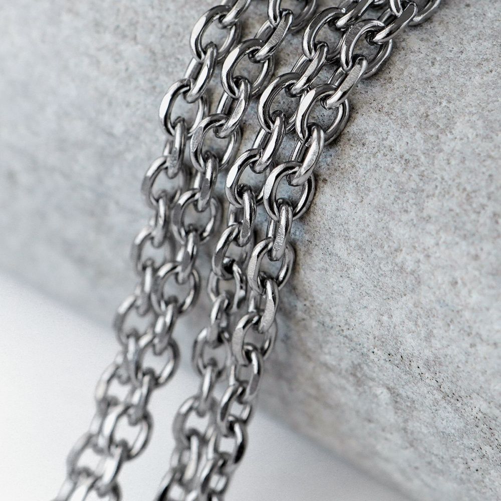 цепочка "овал 304", цвет стальной, звено 6x4.5x1.2 мм